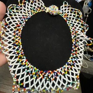 Multicolor Beaded Necklace with Intricate Design